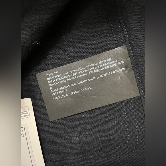 *NWT* Theory Mini Utility Short in Good Linen - Deep Navy - Picture 6 of 7